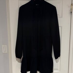 Zara Black Long Sleeve Dress super chic
